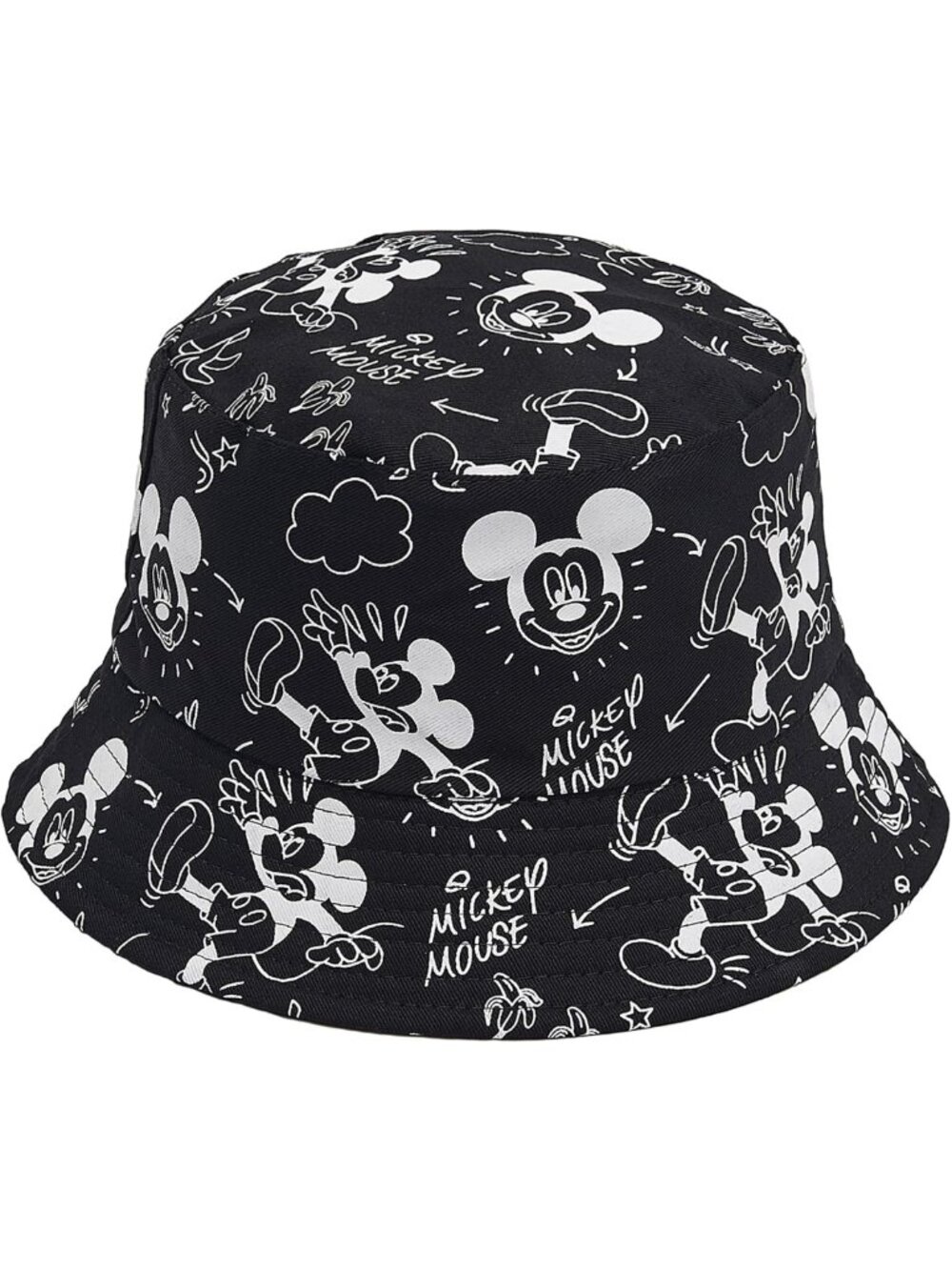 Adorable Double-Sided Cartoon Bucket Hat for Women - Mouse Ears Print Beach Hat